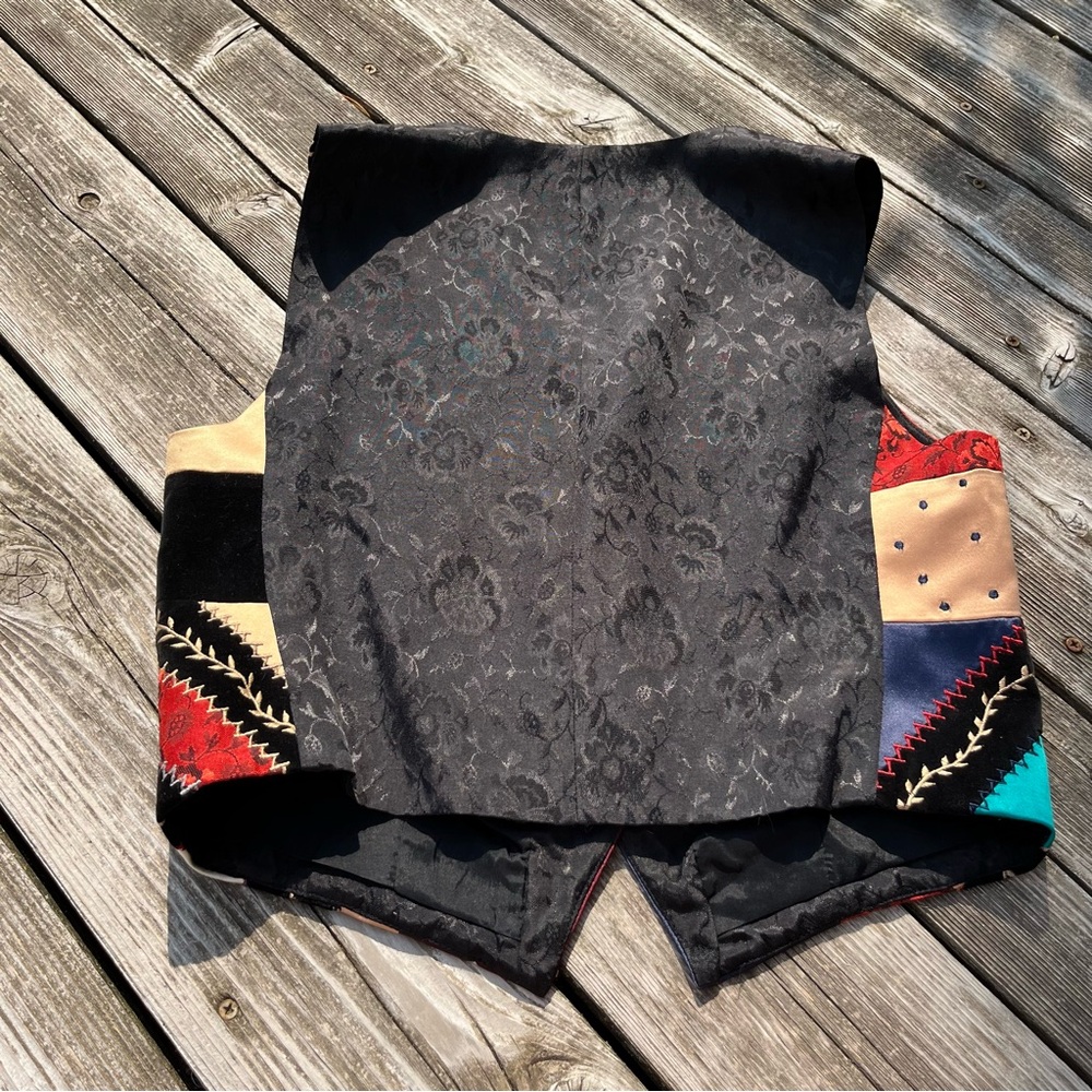 Susan Bristol Multi Patterned Patchwork Suit Vest - image 3